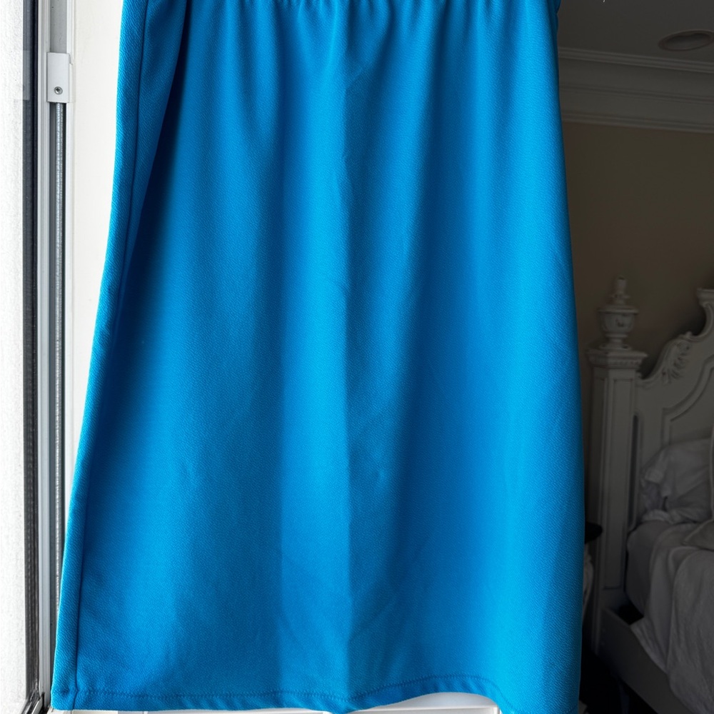 Blue Midi A-Line Skirt for Casual Wear